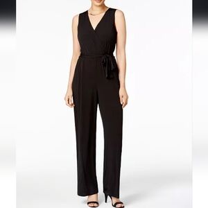 NY Collection Black Wrap Jumpsuit